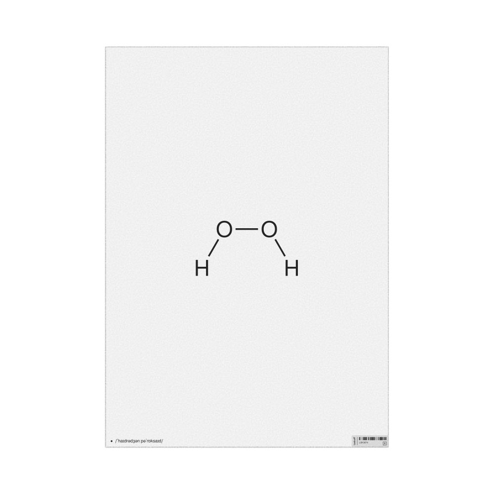 Leskoff Hydrogen Peroxide Molecule Poster, 2D Structure, IPA-Labeled (English), image 1 of 1
