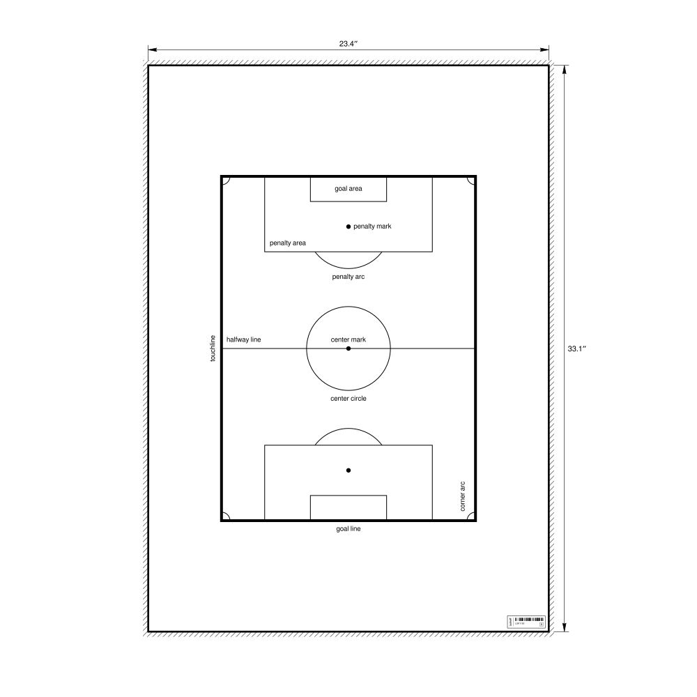 Leskoff Soccer Field Poster, English-Labeled, image 1 of 1
