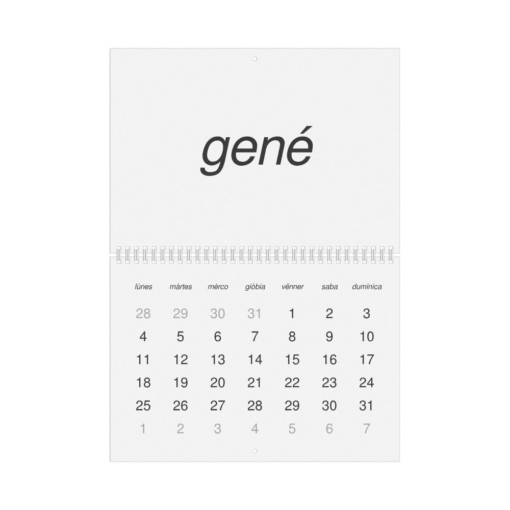Leskoff 2027 Wall Calendar, Piedmontese-Labeled, Monday-Start Layout, Wire-Bound, 11.7 x 8.3 in (29.7 x 21.0 cm), image 1 of 1