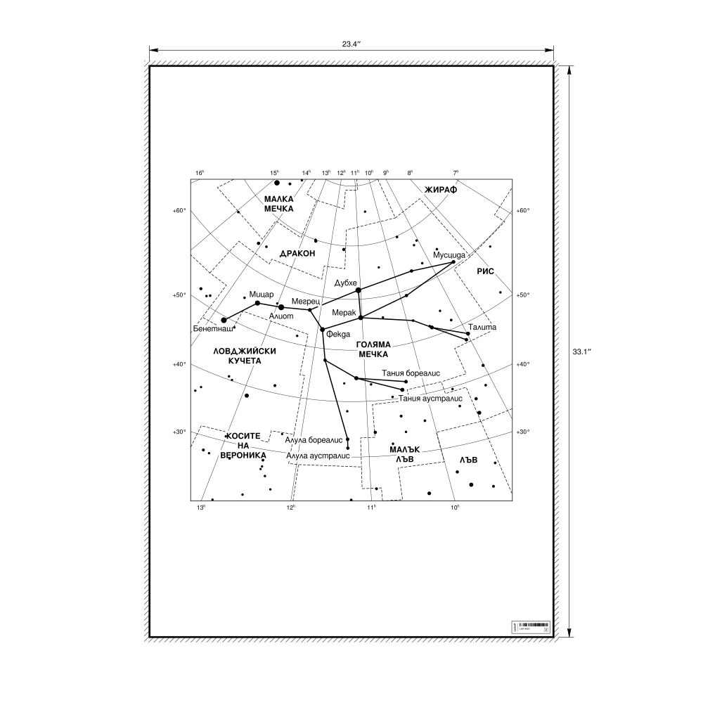 Leskoff Ursa Major Constellation Poster, Bulgarian-Labeled, image 1 of 2