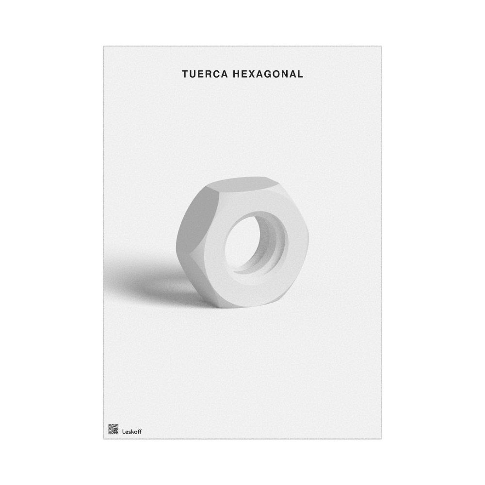 Leskoff Hex Nut Poster, Solid Style, Spanish-Labeled, image 1 of 1