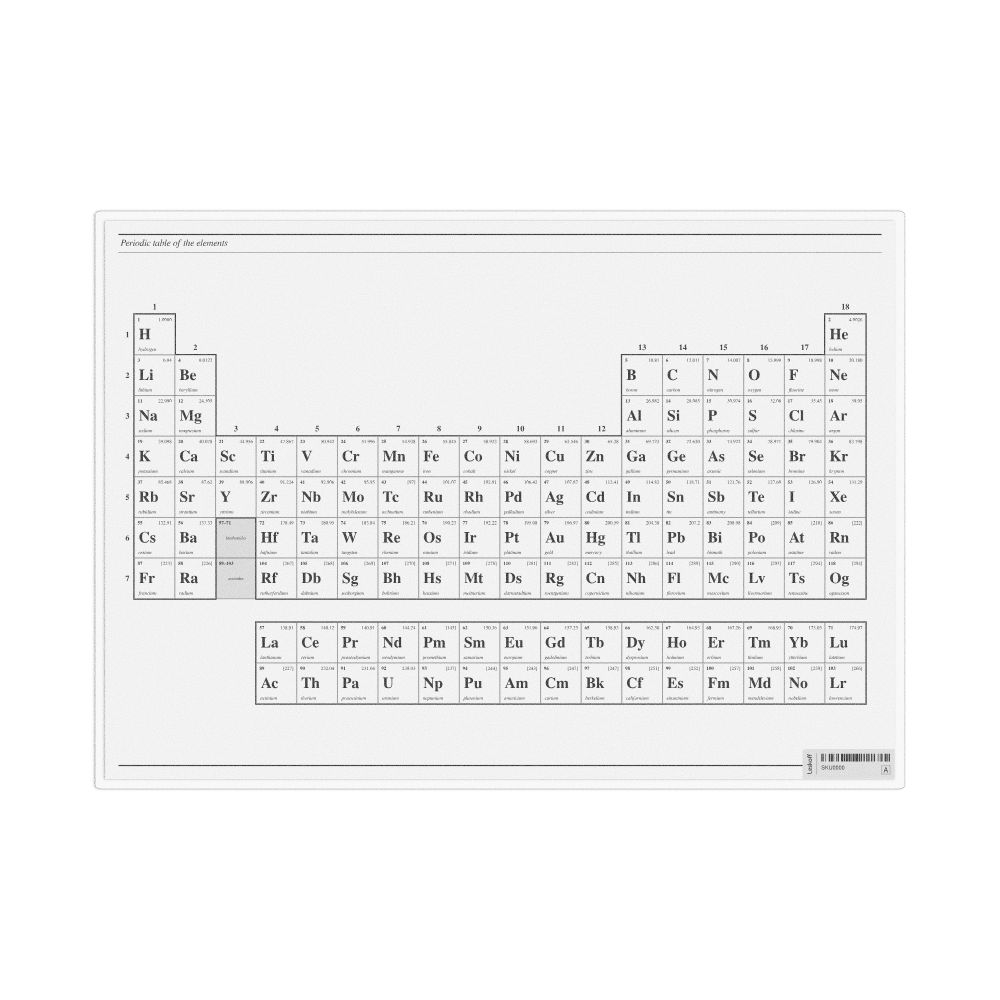 Leskoff English-Language Periodic Table, English-Labeled, image 1 of 1