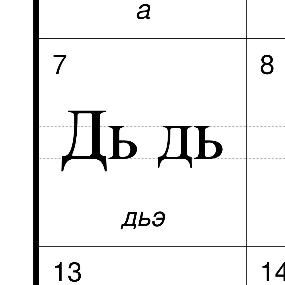 Leskoff Yakut Alphabet Chart, 23.4 x 33.1 in (59.4 x 84.1 cm, Poster / Wall Chart), Lithuanian-Labeled, image 2 of 2
