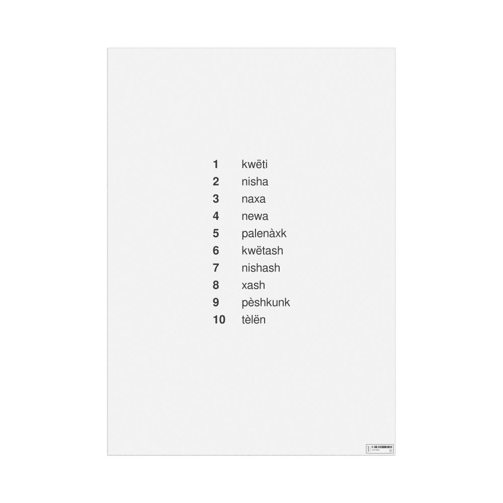 Leskoff Numbers 1–10 Poster, Unami-Labeled, image 1 of 1