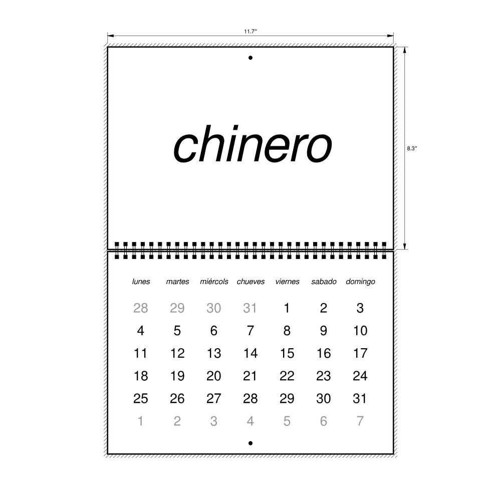 Leskoff 2027 Wall Calendar, Aragonese-Labeled, Monday-Start Layout, Wire-Bound, 11.7 x 8.3 in (29.7 x 21.0 cm), image 2 of 2