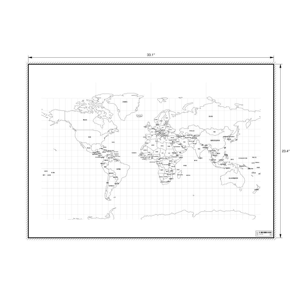 Leskoff World Wall Map (World Map Poster), Korean-Labeled, image 1 of 2