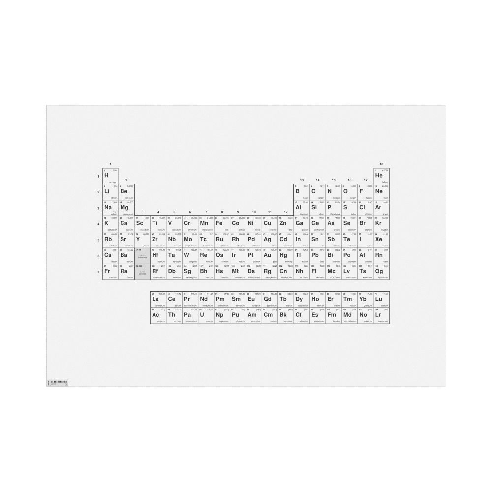 Leskoff Periodic Table Chart, 18-Column Layout, Maldivian/English-Labeled, 33.1 x 23.4 in (84.1 x 59.4 cm, Poster / Wall Chart), image 1 of 1