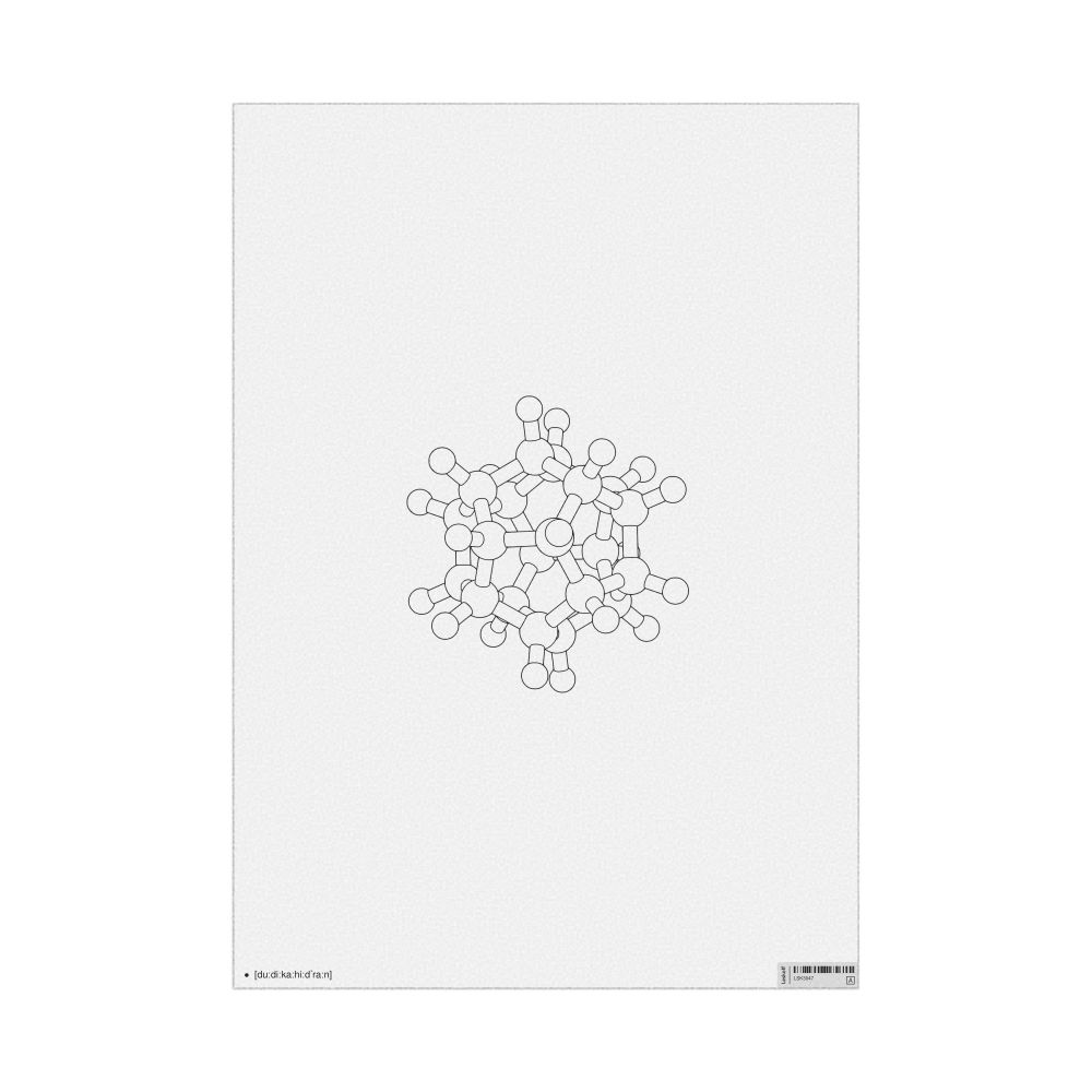 Leskoff Dodecahedrane Molecule Poster, Ball-and-Stick Model, Stylized, IPA-Labeled (Arabic), image 1 of 1