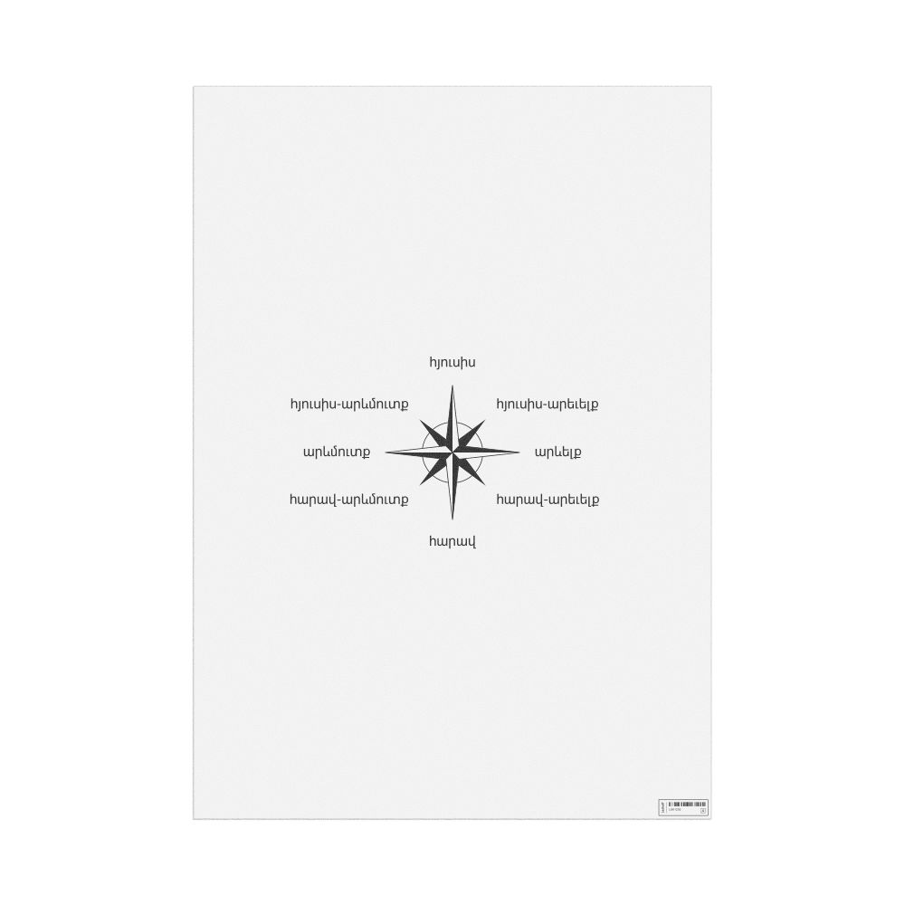 Leskoff Cardinal Directions Poster, Armenian-Labeled, image 1 of 2
