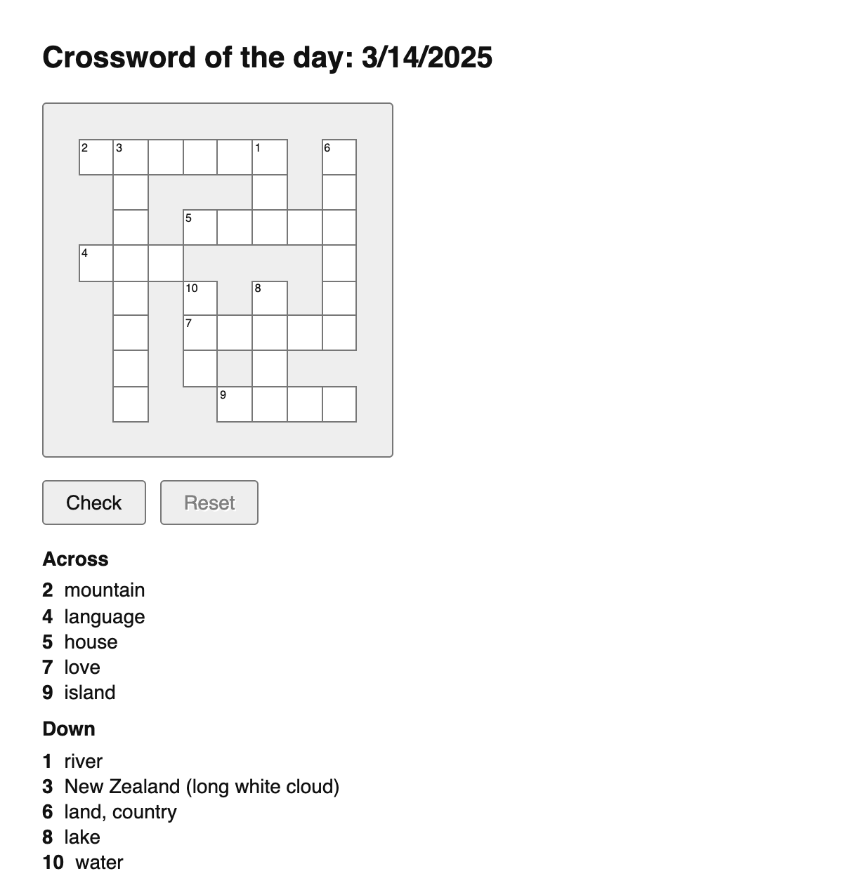Māori Crossword - Leskoff Linguistics