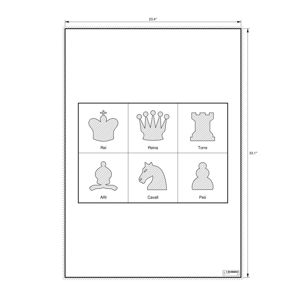 Leskoff Chess Pieces Poster, Catalan-Labeled, image 1 of 2