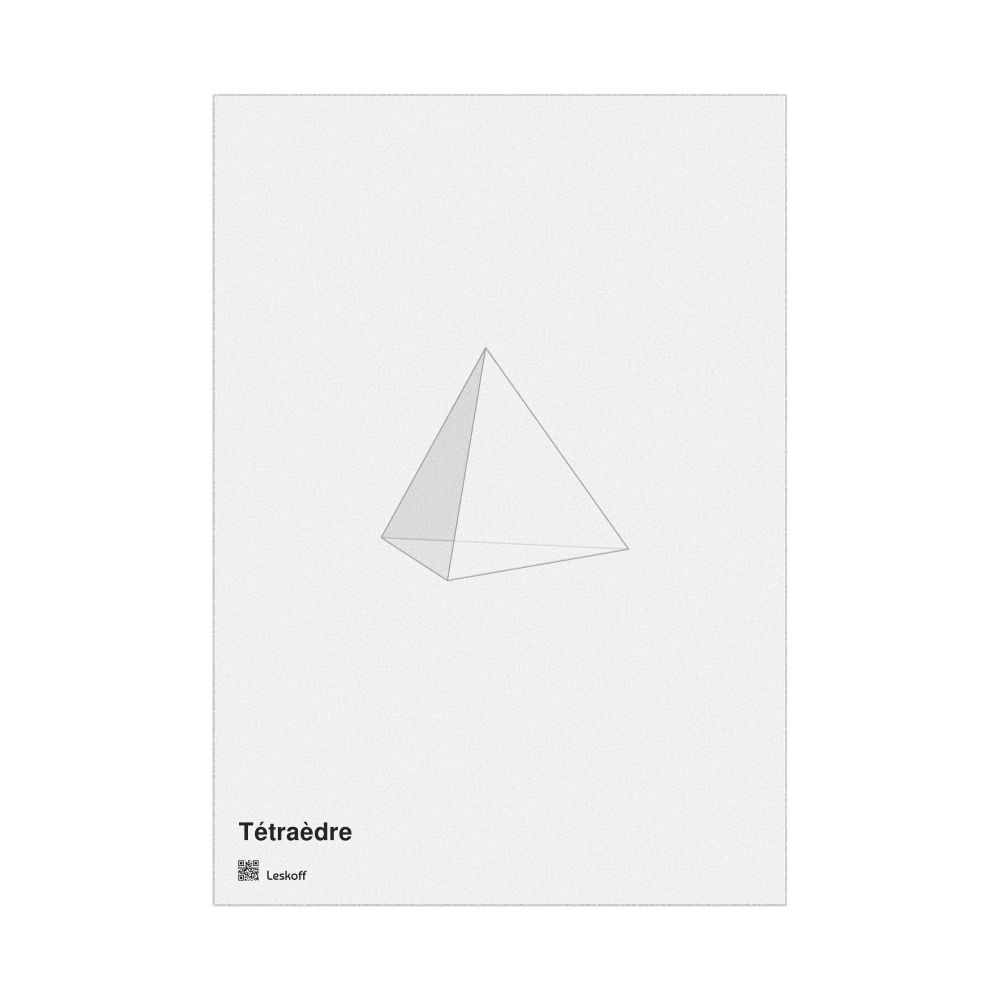 Leskoff Tetrahedron Poster, Graphic Style, Translucent Material, French-Labeled, image 1 of 1