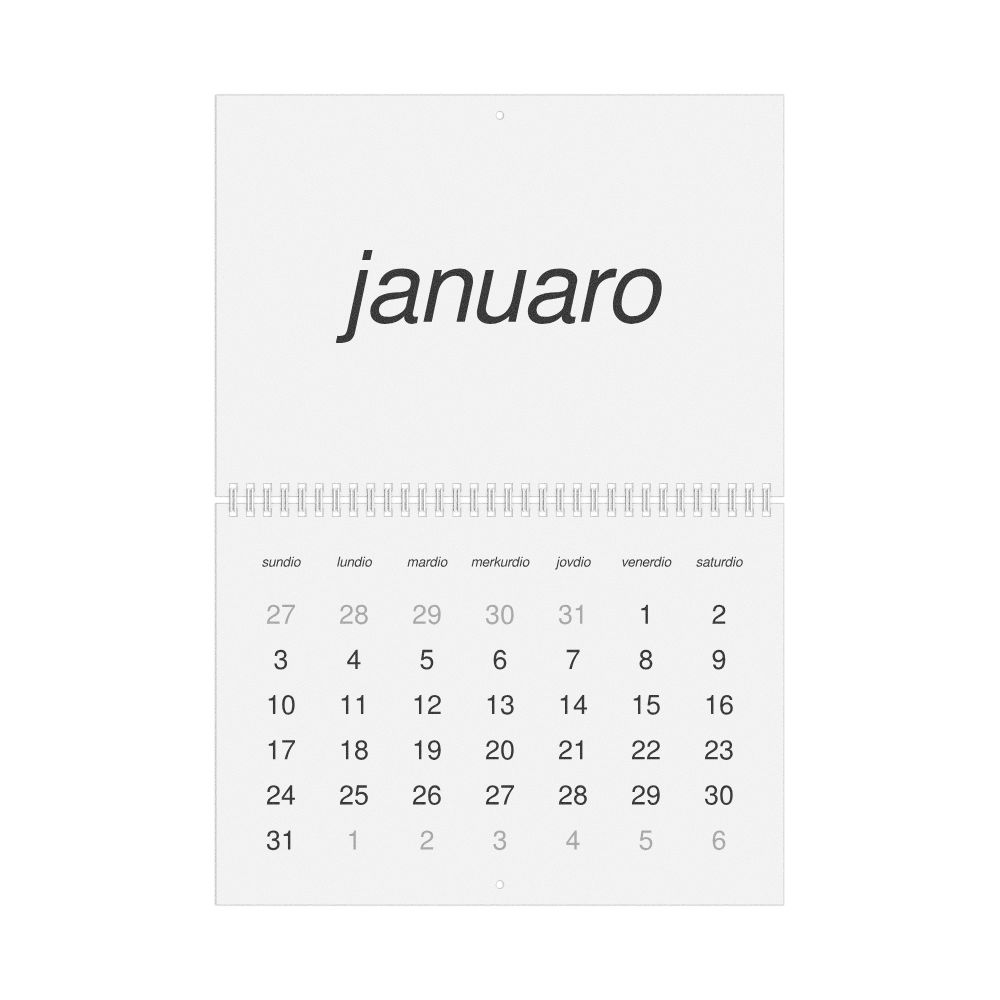 Leskoff 2027 Wall Calendar, Ido-Labeled, Sunday-Start Layout, Wire-Bound, 11.7 x 8.3 in (29.7 x 21.0 cm), image 1 of 1