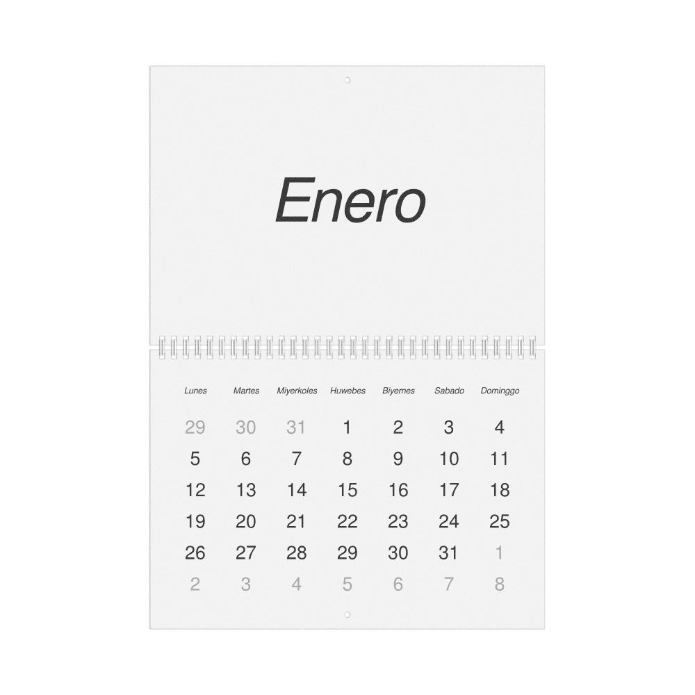 Leskoff 2026 Wall Calendar, Waray-Labeled, Monday-Start Layout, Wire-Bound, 11.7 x 8.3 in (29.7 x 21.0 cm), image 1 of 1
