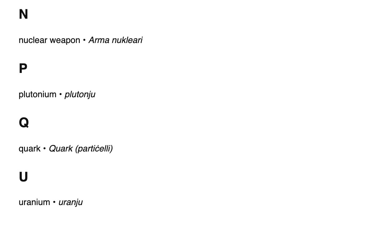 Nuclear physics terms in Maltese