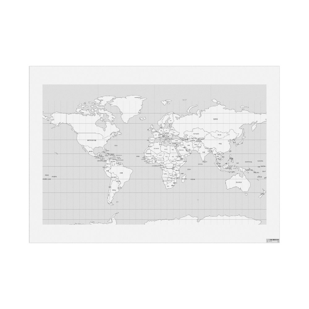 Leskoff World Wall Map (World Map Poster), Chinese-Labeled, image 1 of 1