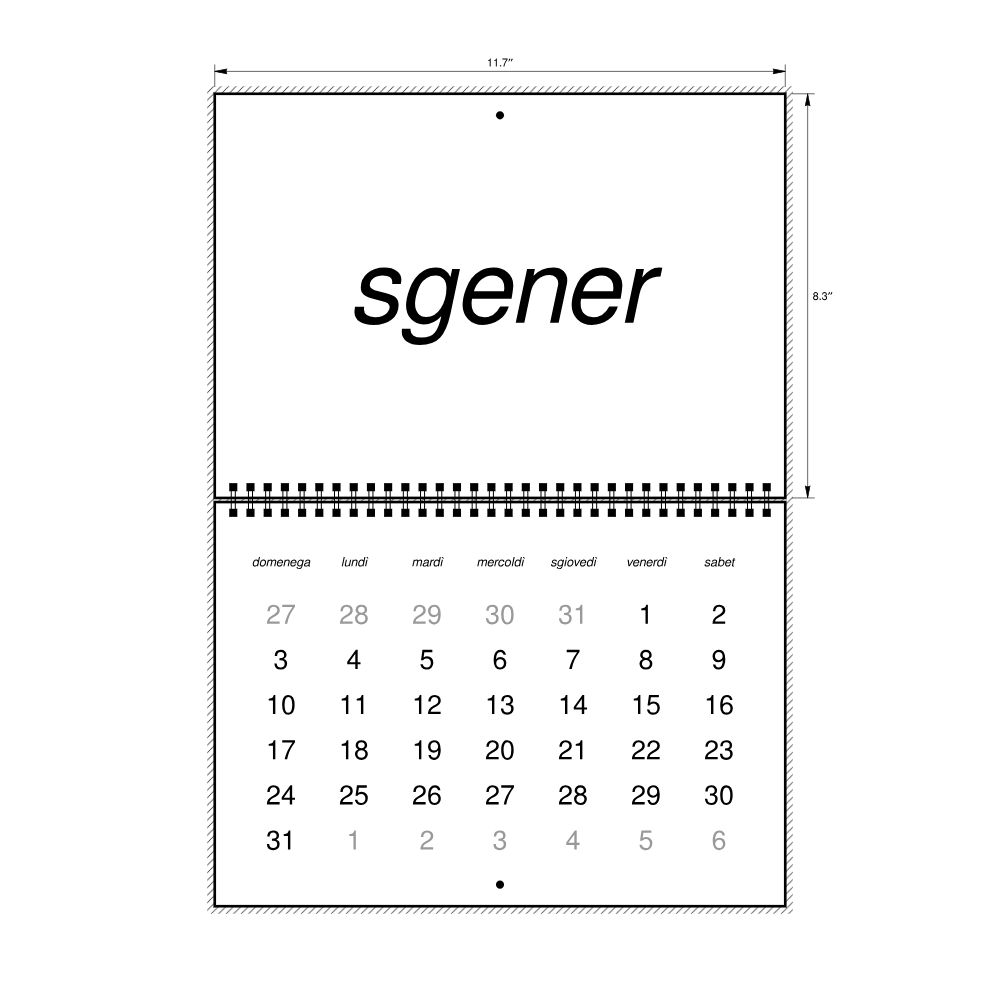 Leskoff 2027 Wall Calendar, Lombard-Labeled, Sunday-Start Layout, Wire-Bound, 11.7 x 8.3 in (29.7 x 21.0 cm), image 2 of 2