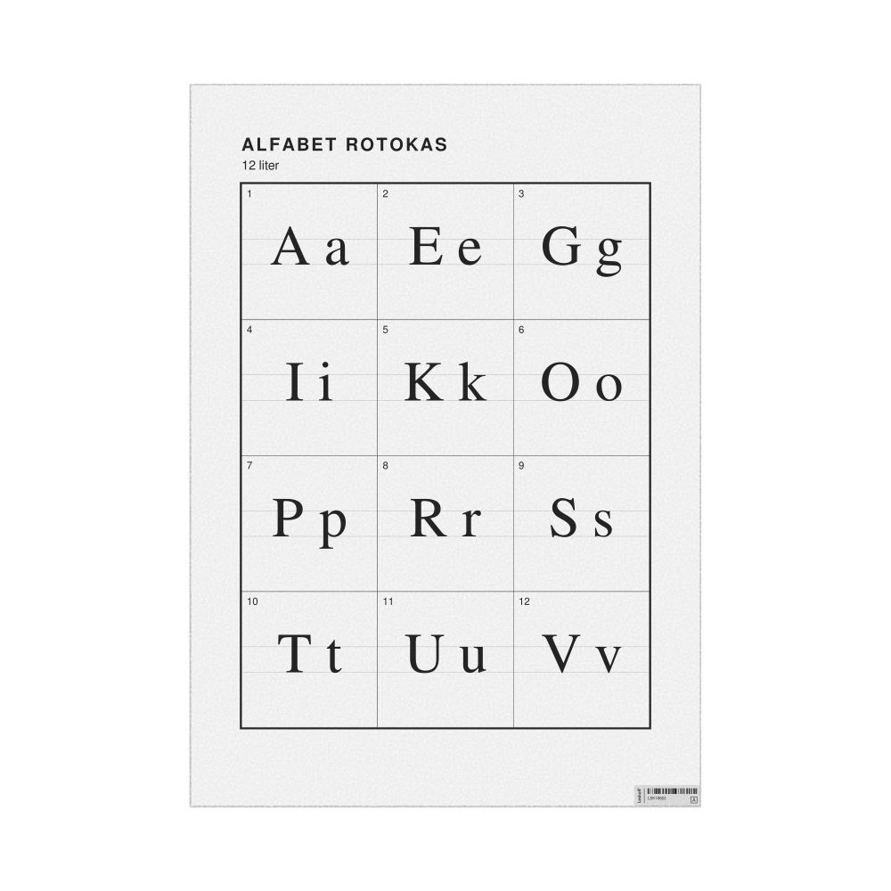 Leskoff Rotokas Alphabet Chart, 23.4 x 33.1 in (59.4 x 84.1 cm, Poster / Wall Chart), Polish-Labeled, image 1 of 2