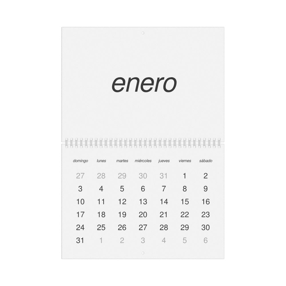 Leskoff 2027 Wall Calendar, Spanish-Labeled, Sunday-Start Layout, Wire-Bound, 11.7 x 8.3 in (29.7 x 21.0 cm), image 1 of 1