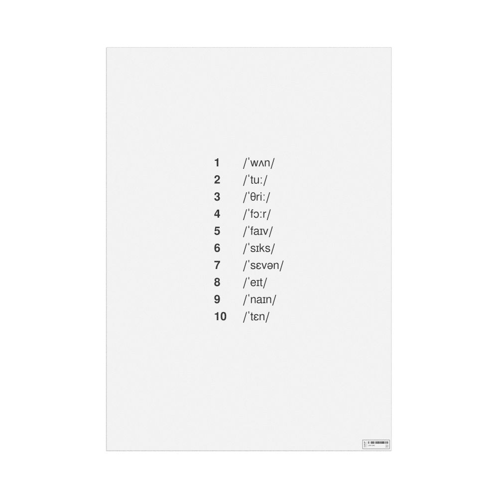 Leskoff Numbers 1–10 Poster, IPA-Labeled (English), image 1 of 1