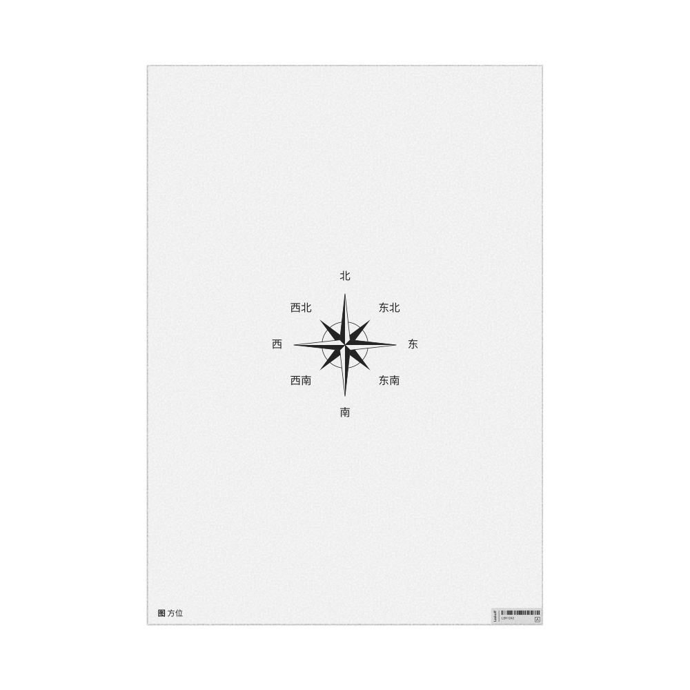 Leskoff Cardinal Directions Poster, Chinese-Labeled, image 1 of 2