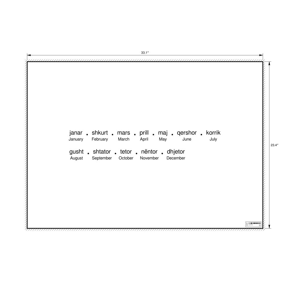 Leskoff Months of the Year Poster, Albanian/English-Labeled, image 1 of 1