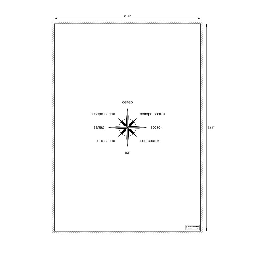 Leskoff Cardinal Directions Poster, Russian-Labeled, image 1 of 2
