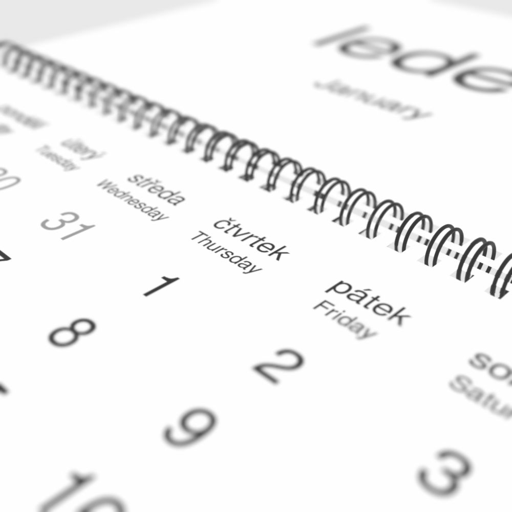 Leskoff 2026 Wall Calendar, Czech/English-Labeled, Sunday-Start Layout, Wire-Bound, 11.7 x 8.3 in (29.7 x 21.0 cm), image 1 of 2