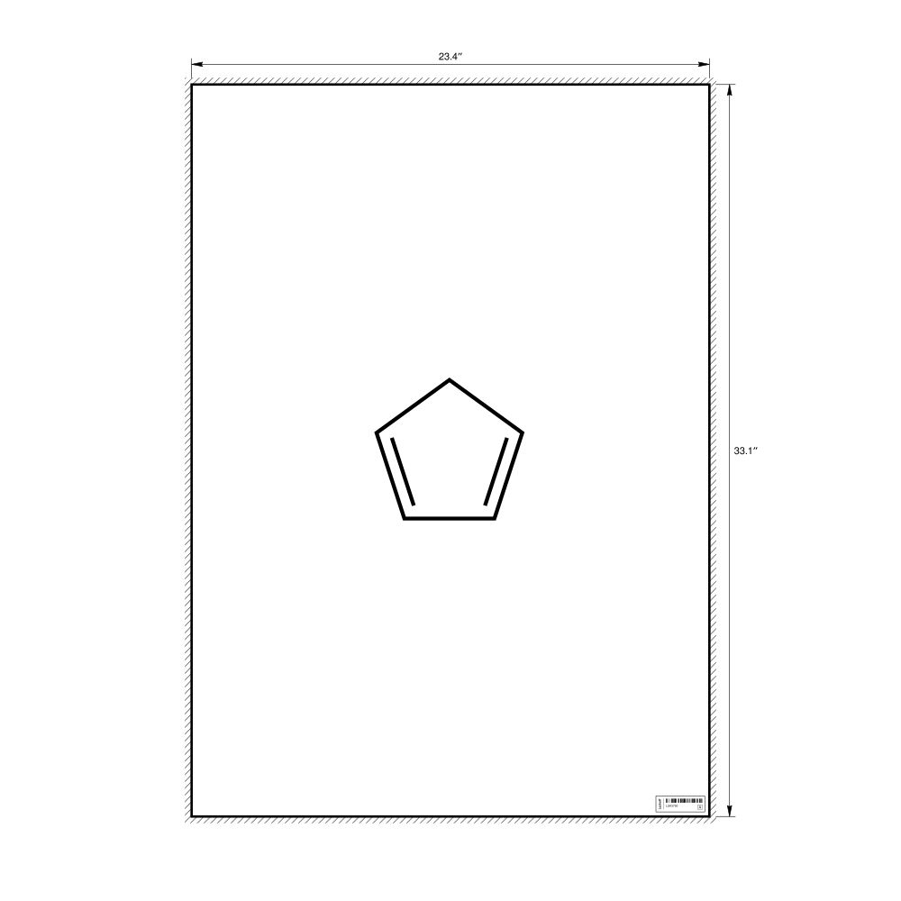 Leskoff Cyclopentadiene Molecule Poster, 2D Structure, image 1 of 1