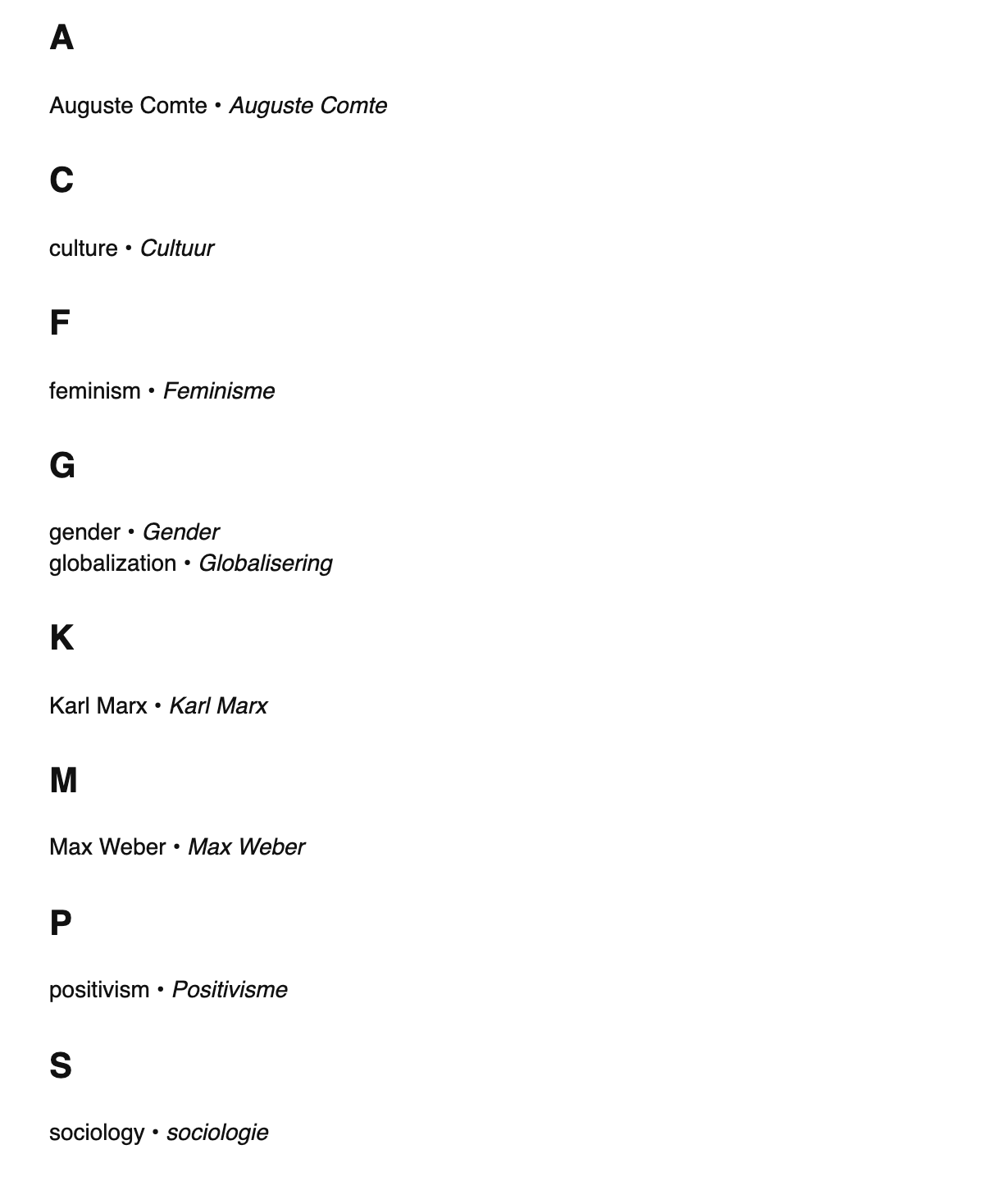 Sociology terms in Limburgish