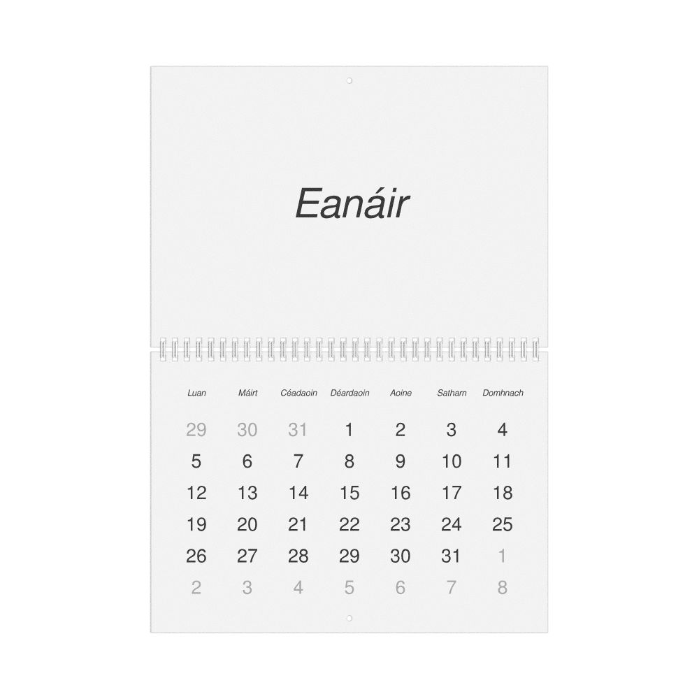 Leskoff 2026 Wall Calendar, Irish-Labeled, Monday-Start Layout, Wire-Bound, 11.7 x 8.3 in (29.7 x 21.0 cm), image 1 of 1