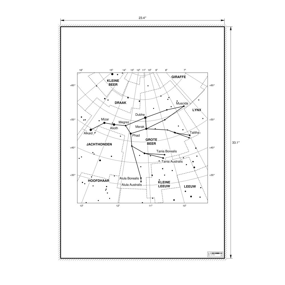 Leskoff Ursa Major Constellation Poster, Dutch-Labeled, image 1 of 2
