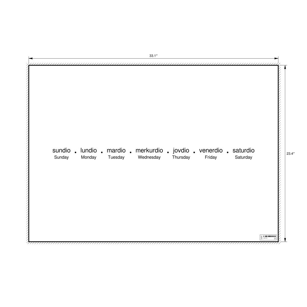 Leskoff Days of the Week Poster, Ido/English-Labeled, image 1 of 1