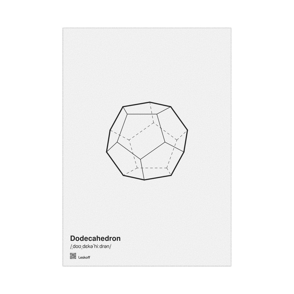 Leskoff Dodecahedron Poster, Technical Illustration, English-Labeled with IPA, image 1 of 1