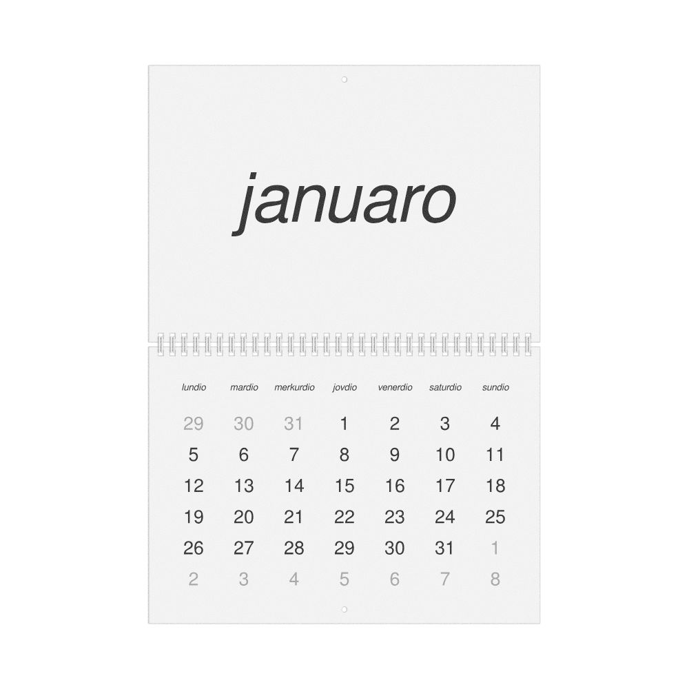 Leskoff 2026 Wall Calendar, Ido-Labeled, Monday-Start Layout, Wire-Bound, 11.7 x 8.3 in (29.7 x 21.0 cm), image 1 of 1