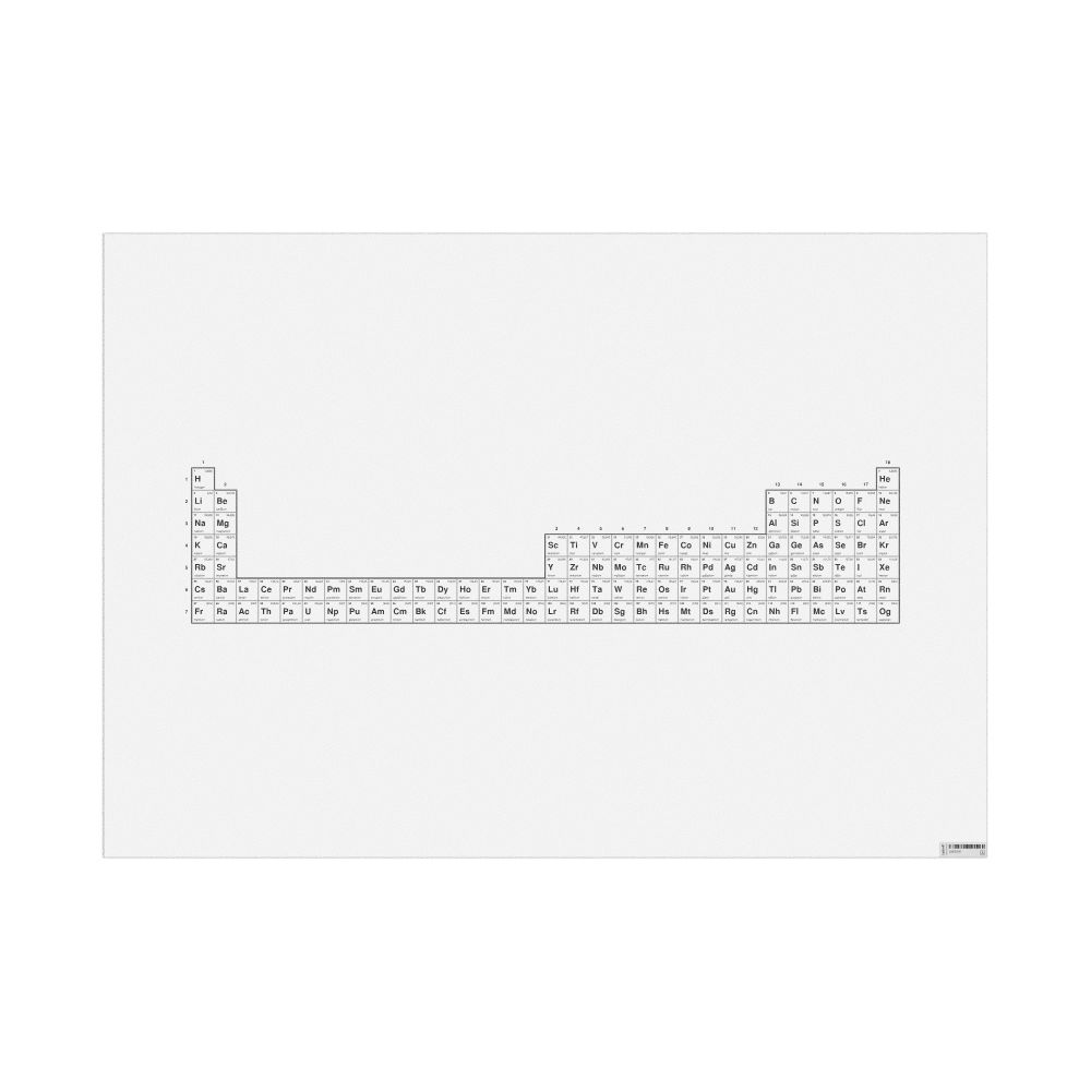 Leskoff Periodic Table Chart, 32-Column Layout, Azerbaijani-Labeled, 33.1 x 23.4 in (84.1 x 59.4 cm, Poster / Wall Chart), image 1 of 1