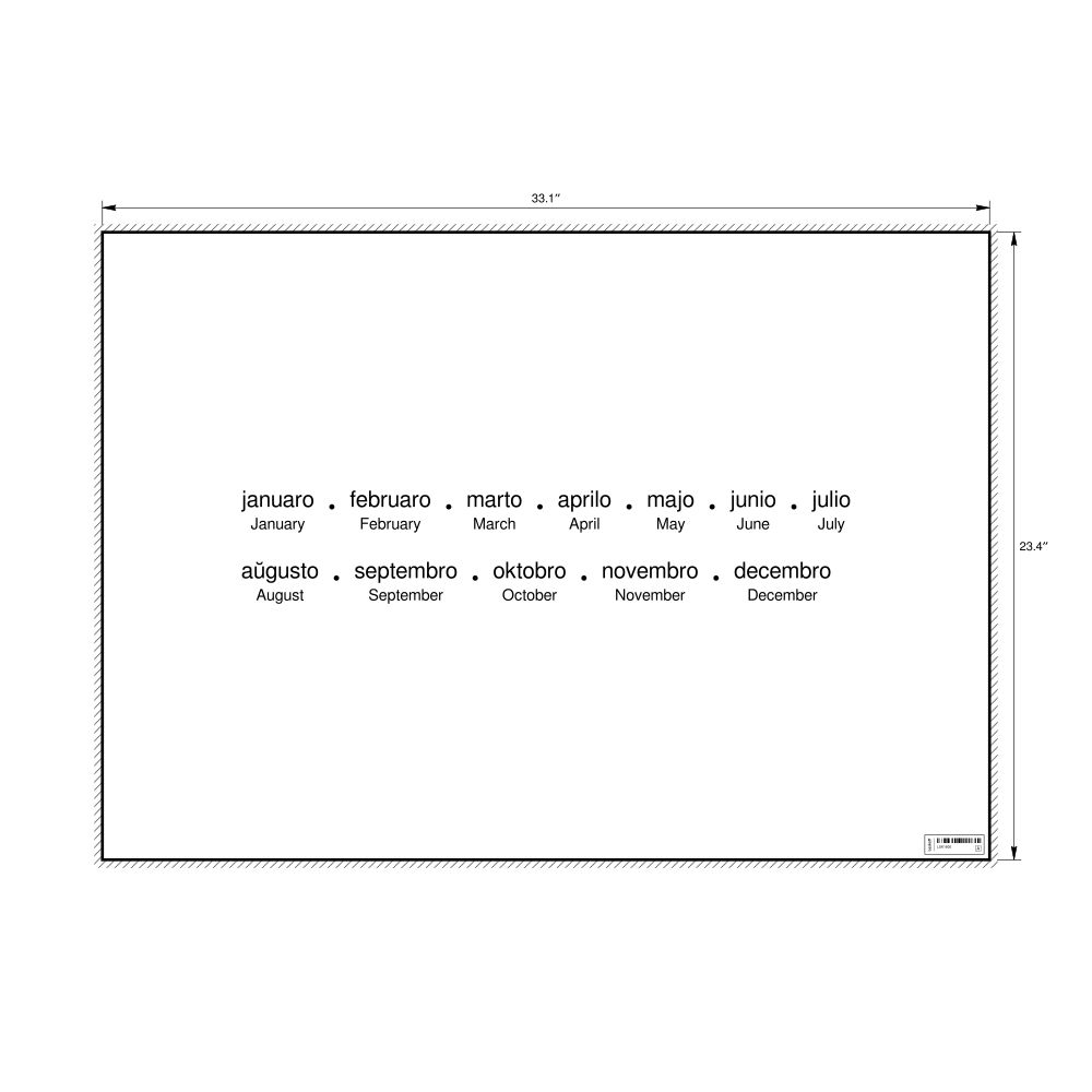 Leskoff Months of the Year Poster, Esperanto/English-Labeled, image 1 of 1