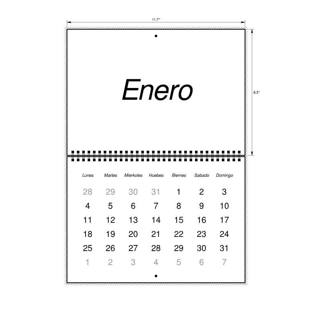 Leskoff 2027 Wall Calendar, Ilocano-Labeled, Monday-Start Layout, Wire-Bound, 11.7 x 8.3 in (29.7 x 21.0 cm), image 2 of 2