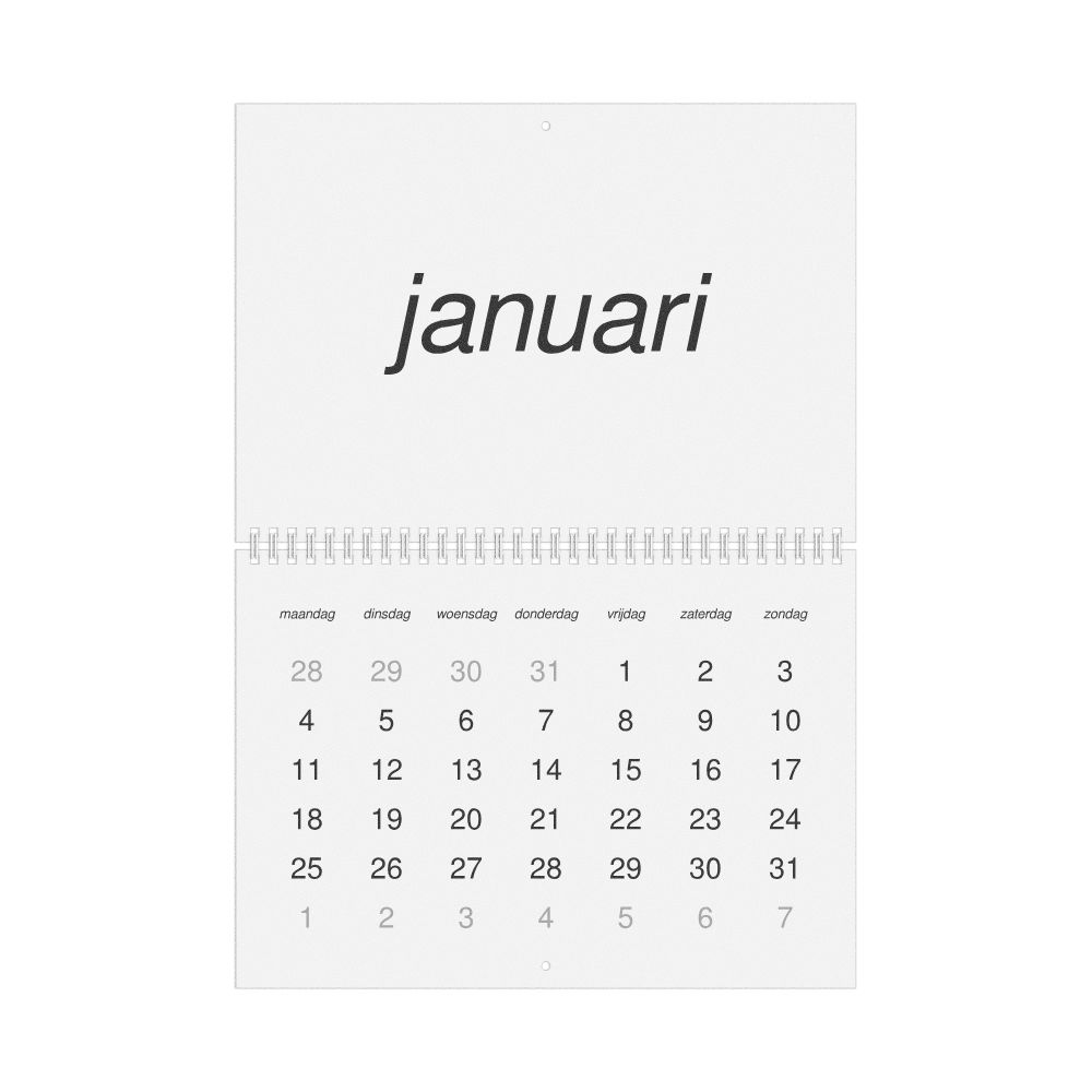 Leskoff 2027 Wall Calendar, Dutch-Labeled, Monday-Start Layout, Wire-Bound, 11.7 x 8.3 in (29.7 x 21.0 cm), image 1 of 1