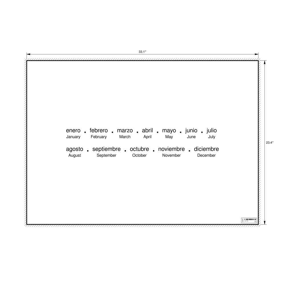 Leskoff Months of the Year Poster, Spanish/English-Labeled, image 1 of 1