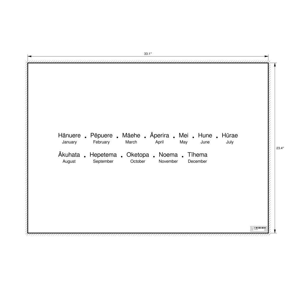 Leskoff Months of the Year Poster, Māori/English-Labeled, image 1 of 1