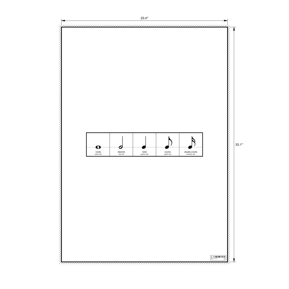 Leskoff Notes Wall Chart (Notes Poster), French/English-Labeled, image 1 of 2