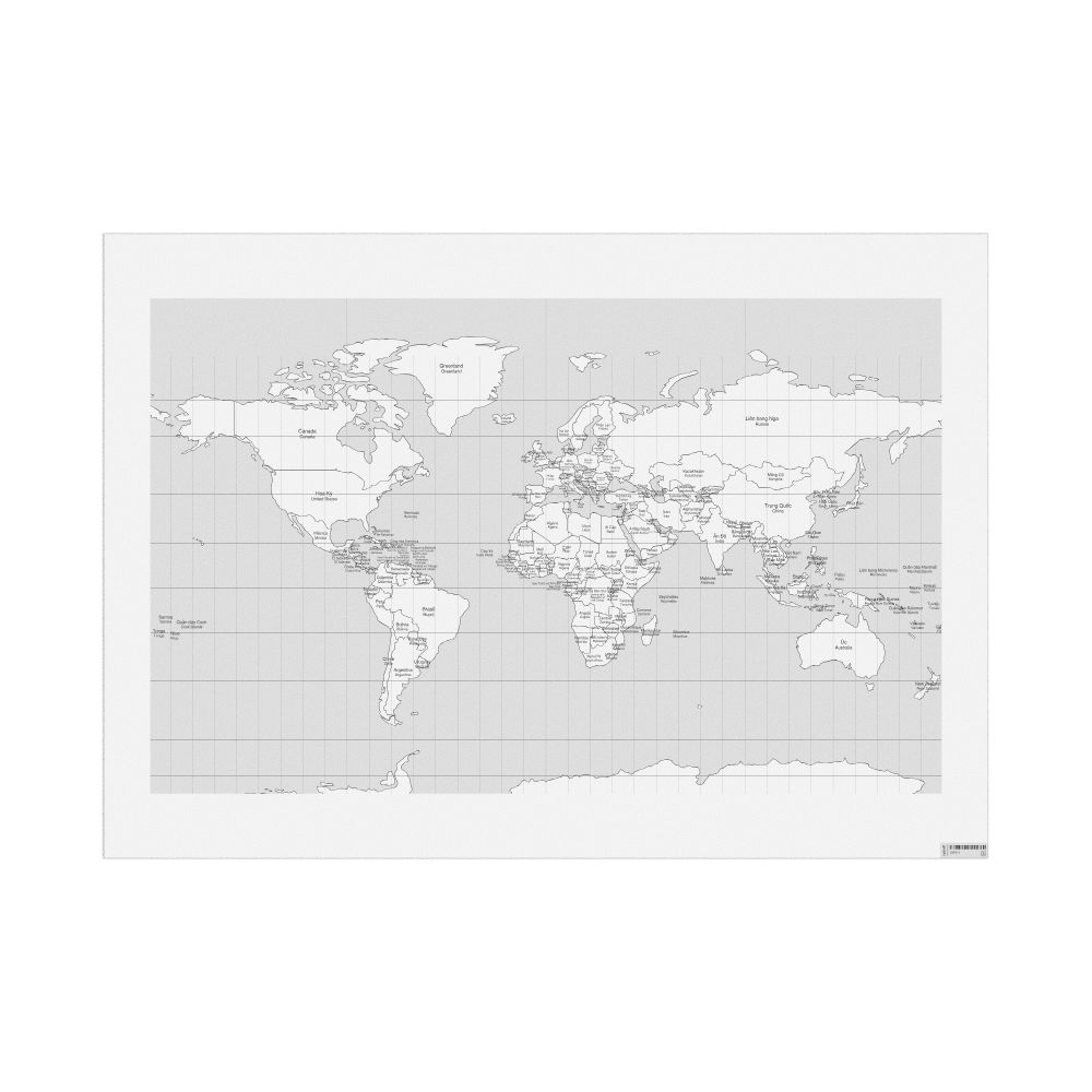 Leskoff World Wall Map (World Map Poster), Vietnamese/English-Labeled, image 1 of 1