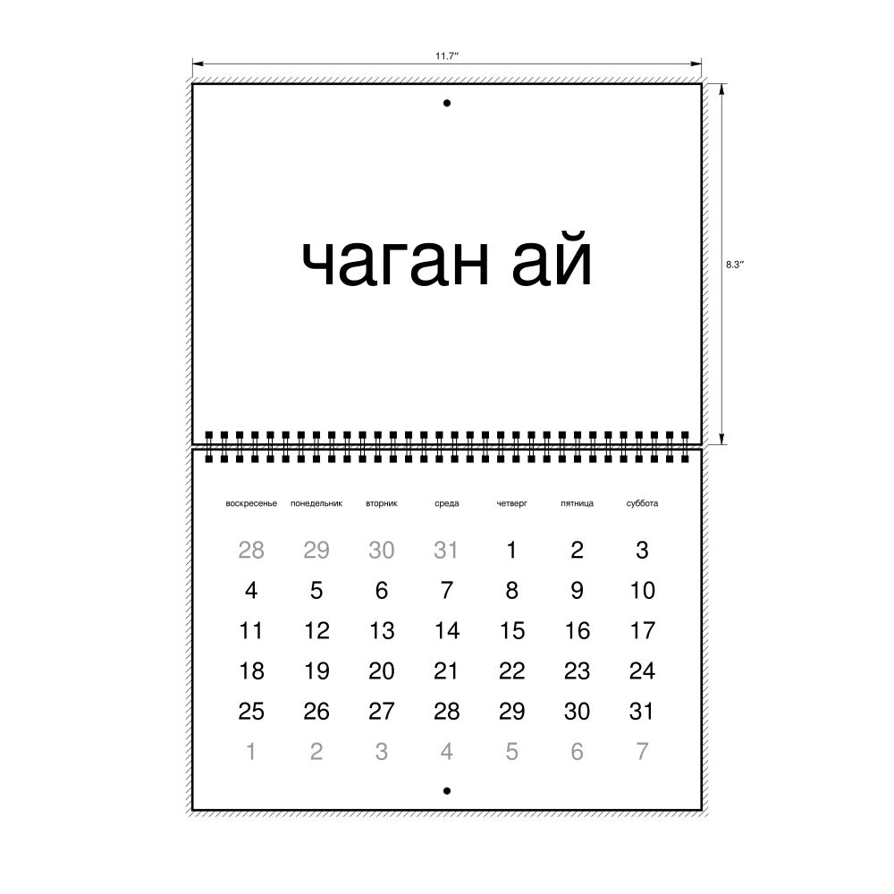 Leskoff 2026 Wall Calendar, Altai-Labeled, Sunday-Start Layout, Wire-Bound, 11.7 x 8.3 in (29.7 x 21.0 cm), image 1 of 1