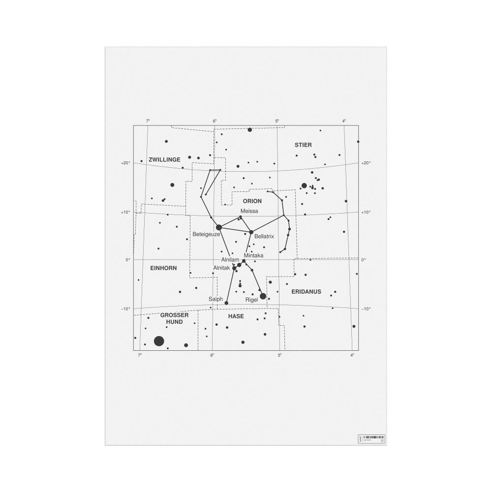 Leskoff Orion Constellation Poster, German-Labeled, image 1 of 2