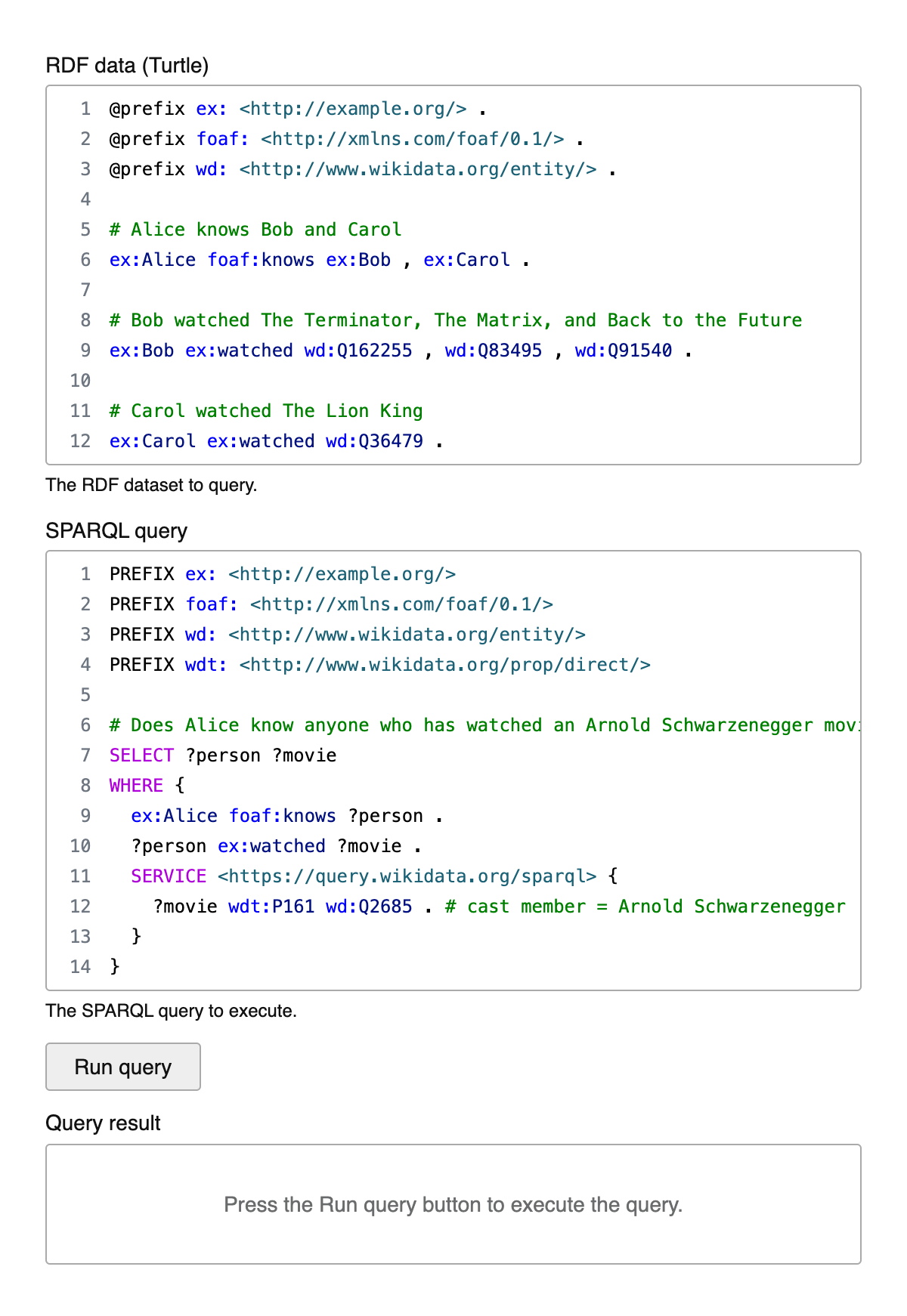 SPARQL Playground (RDF Playground)