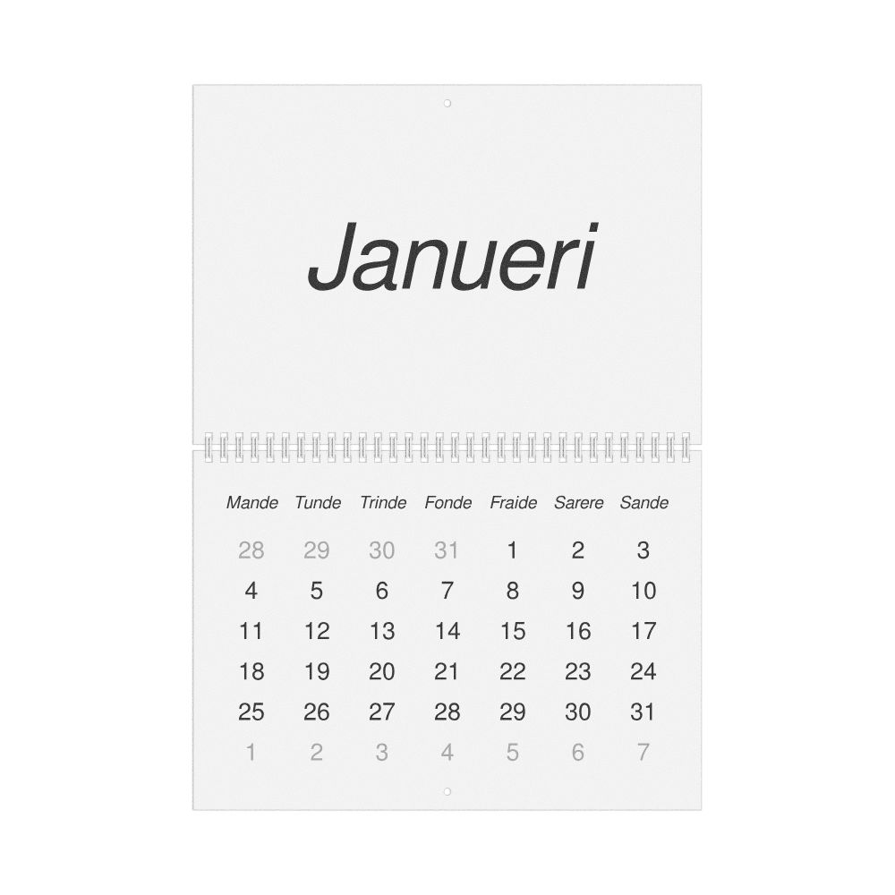 Leskoff 2027 Wall Calendar, Tok Pisin-Labeled, Monday-Start Layout, Wire-Bound, 11.7 x 8.3 in (29.7 x 21.0 cm), image 1 of 1