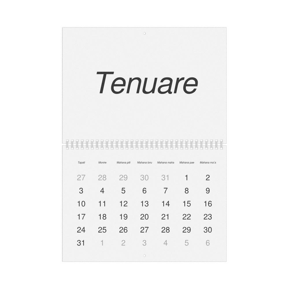 Leskoff 2027 Wall Calendar, Tahitian-Labeled, Sunday-Start Layout, Wire-Bound, 11.7 x 8.3 in (29.7 x 21.0 cm), image 1 of 1