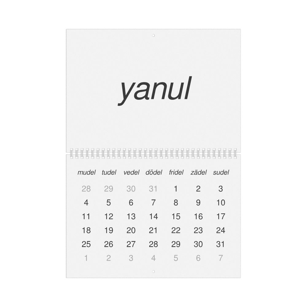 Leskoff 2027 Wall Calendar, Volapük-Labeled, Monday-Start Layout, Wire-Bound, 11.7 x 8.3 in (29.7 x 21.0 cm), image 1 of 1