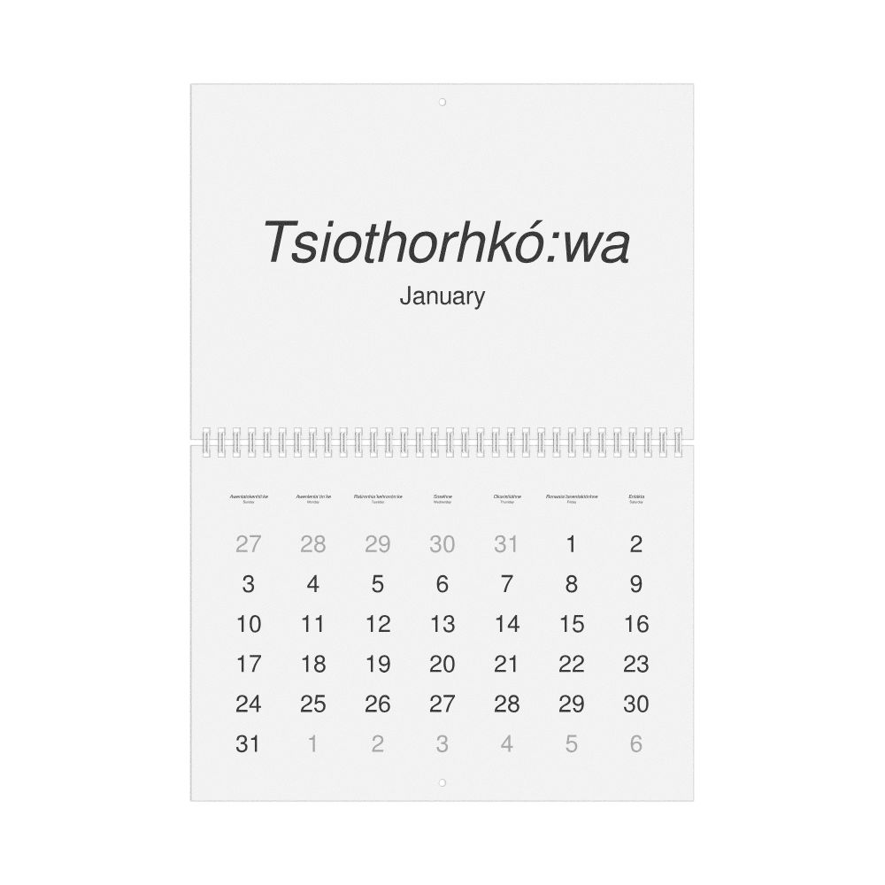 Leskoff 2027 Wall Calendar, Mohawk/English-Labeled, Sunday-Start Layout, Wire-Bound, 11.7 x 8.3 in (29.7 x 21.0 cm), image 1 of 1